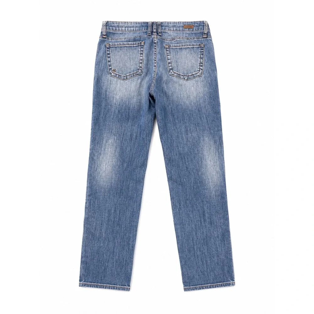 KUT from the Kloth Catherine Boyfriend Jeans Medium Wash Distressed Blue Size 6